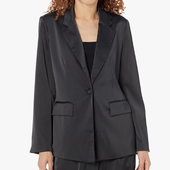 The Drop Women's Zeke Silky Stretch Black Blazer, Statement Blazer, Small NWT - Picture 2 of 9